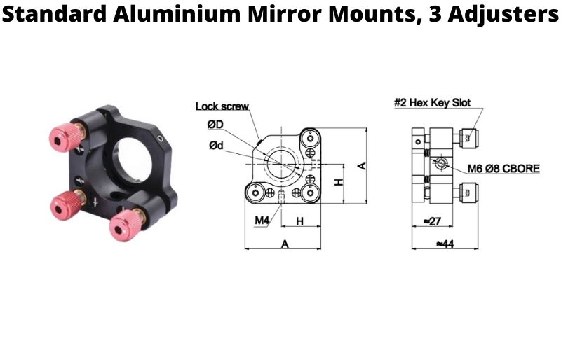 Standard Aluminium Mirror Mounts, 3 Adjusters.jpg